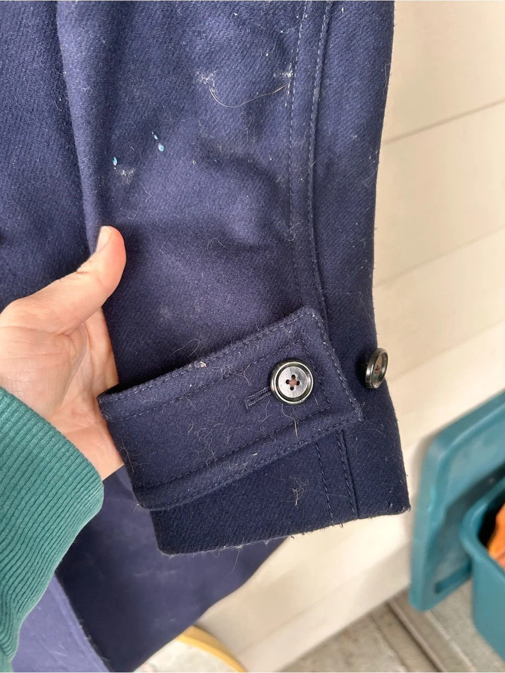 J. Crew Nello Gori Navy Wool Cashmere Toggle Peacoat with Rope Accents - Picture 3 of 8